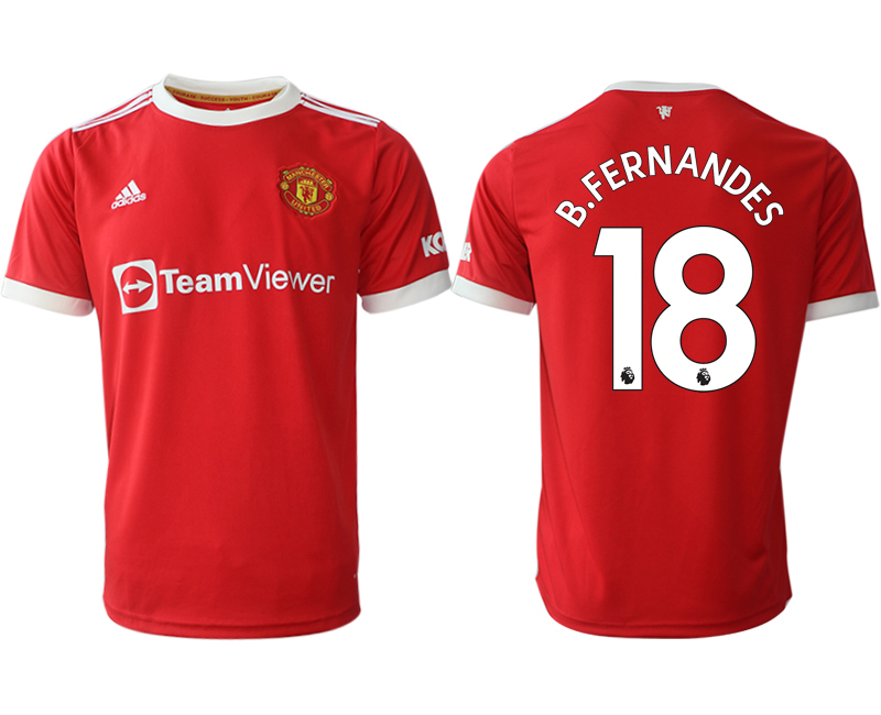 Men 2021-2022 Club Manchester United home red aaa version #18 Adidas Soccer Jersey->manchester united jersey->Soccer Club Jersey